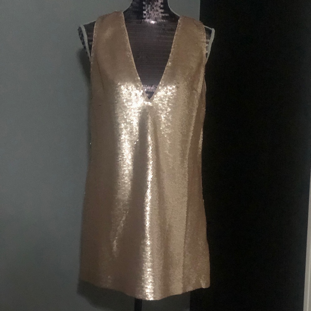 Gold Sequin Mini Dress